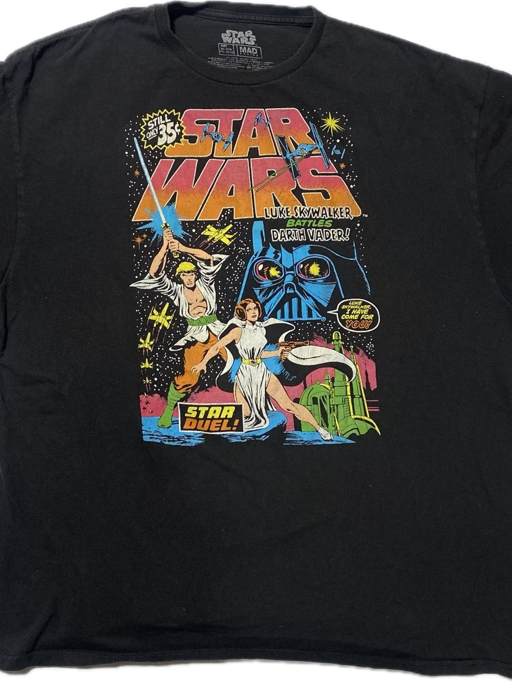 MAD Engine Star Wars Black Graphic Tee with Vintage Comic Art